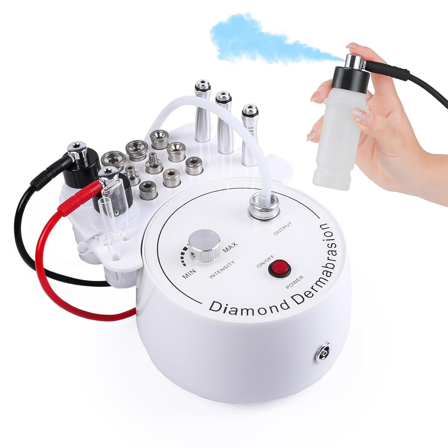 Diamond Microdermabrasion Dermabrasion Machine Professional for Blackhead Removal, 3 in 1 Diamond Microdermabrasion Machine with Vacuum Spray, Home Use Facial Skin Care Dermabrasion Kit