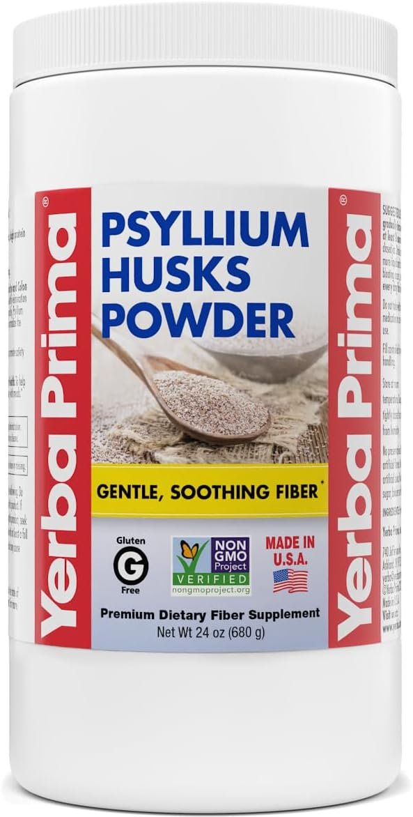 Yerba Prima Psyllium Husk Powder – 24 oz – Fine Ground, Unflavored, Sugar Free – Natural Fiber Supplement – Also for Baking – Contains Both Soluble & Insoluble Bulk for Regularity Support