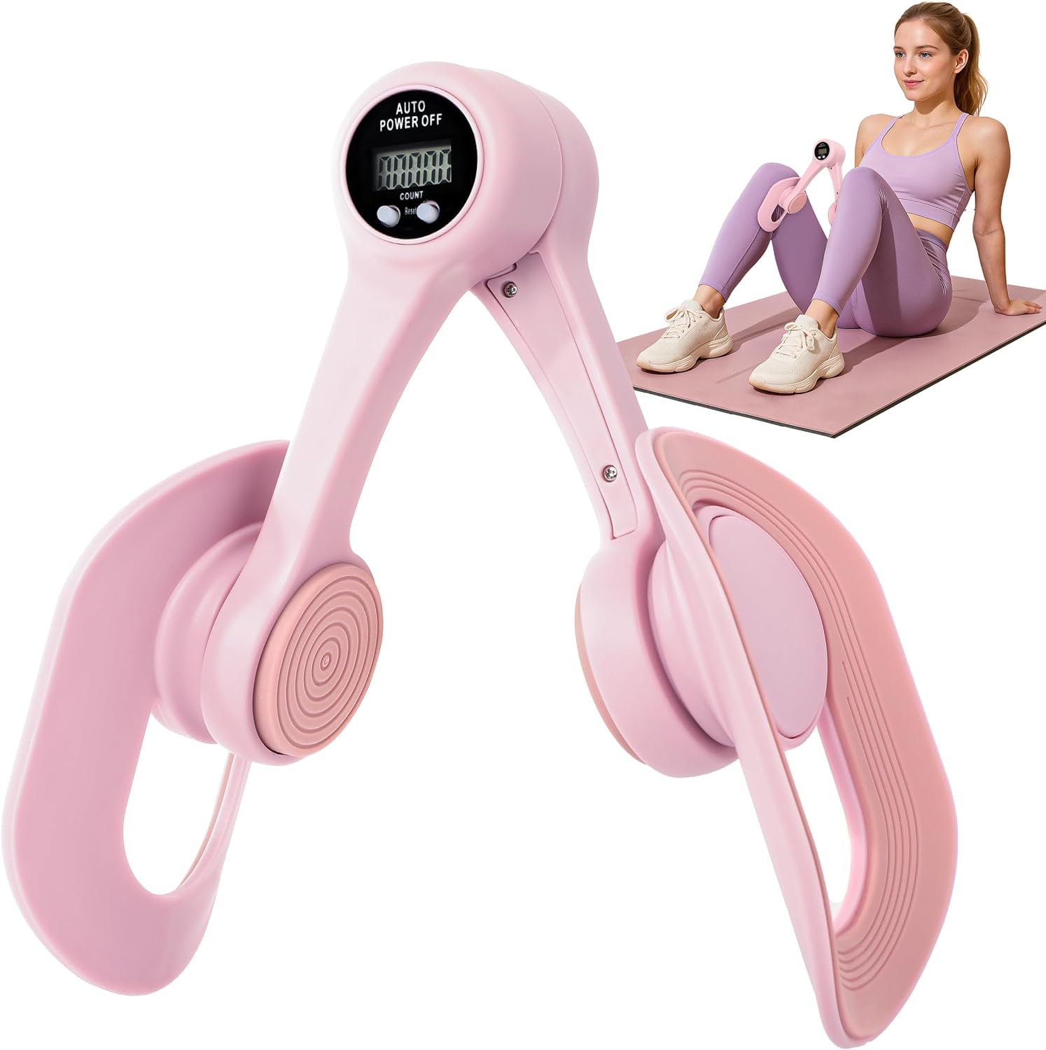 Thigh Trainer Master, Pelvic Floor Strengthening Device with Display Counter Hip Trainer Kegel Exerciser, Leg Inner Thigh Trainer Pelvic Floor Muscle Trainer, Thigh Exercise Workout Equipment for Home