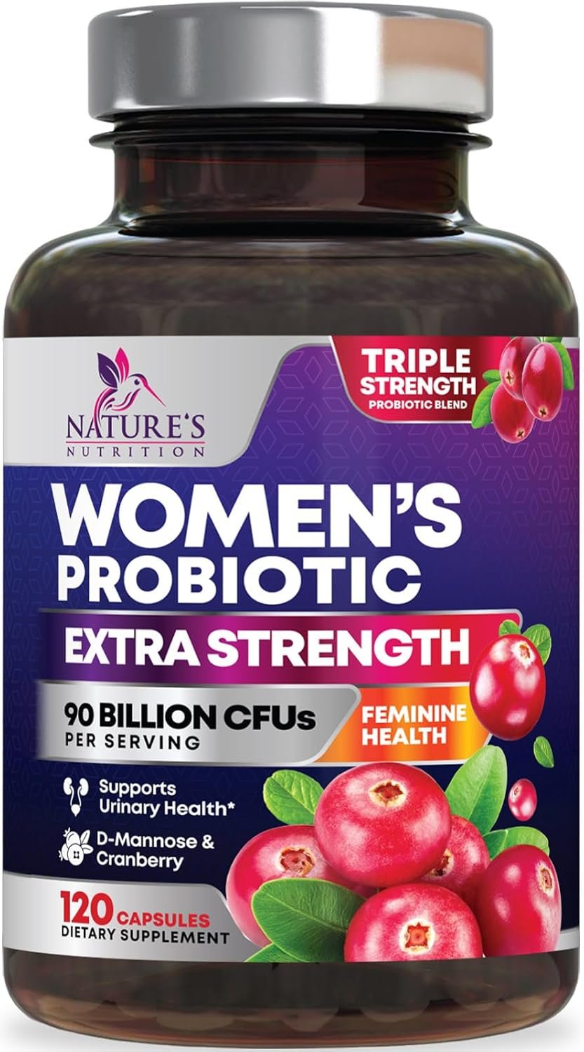 Probiotics for Women – Probiotic Blend 90 Billion CFU Per Serving – Women’s Probiotic for Targeted Vaginal & Digestive Health Support – 16 Strains, Cranberry, Prebiotics – Bottled USA – 120 Capsules
