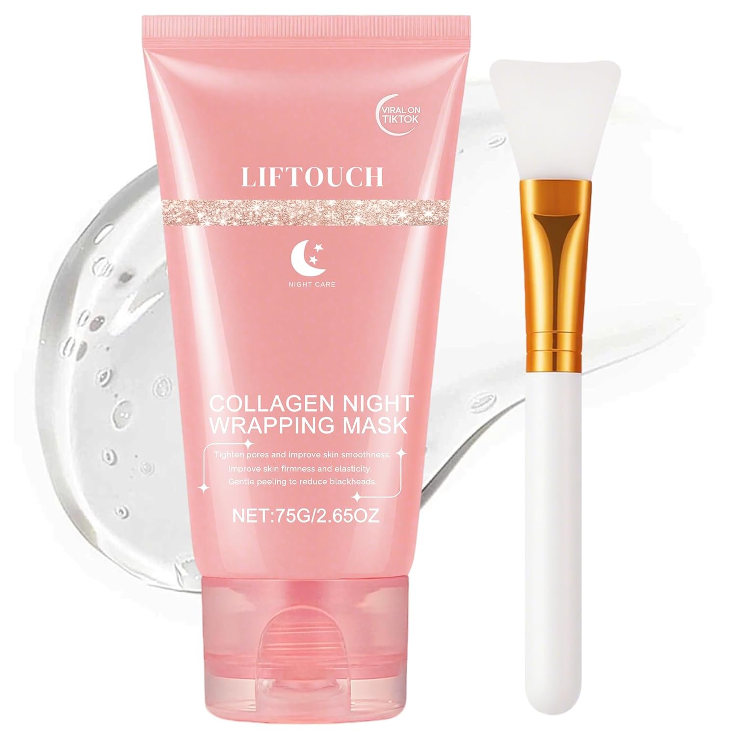 Korean Collagen Night Wrapping Mask – Overnight Peel Off Facial Mask for Face – Hydrating Sleeping Mask Skincare – Anti-Aging Glass Skin Elasticity Treatment – Women