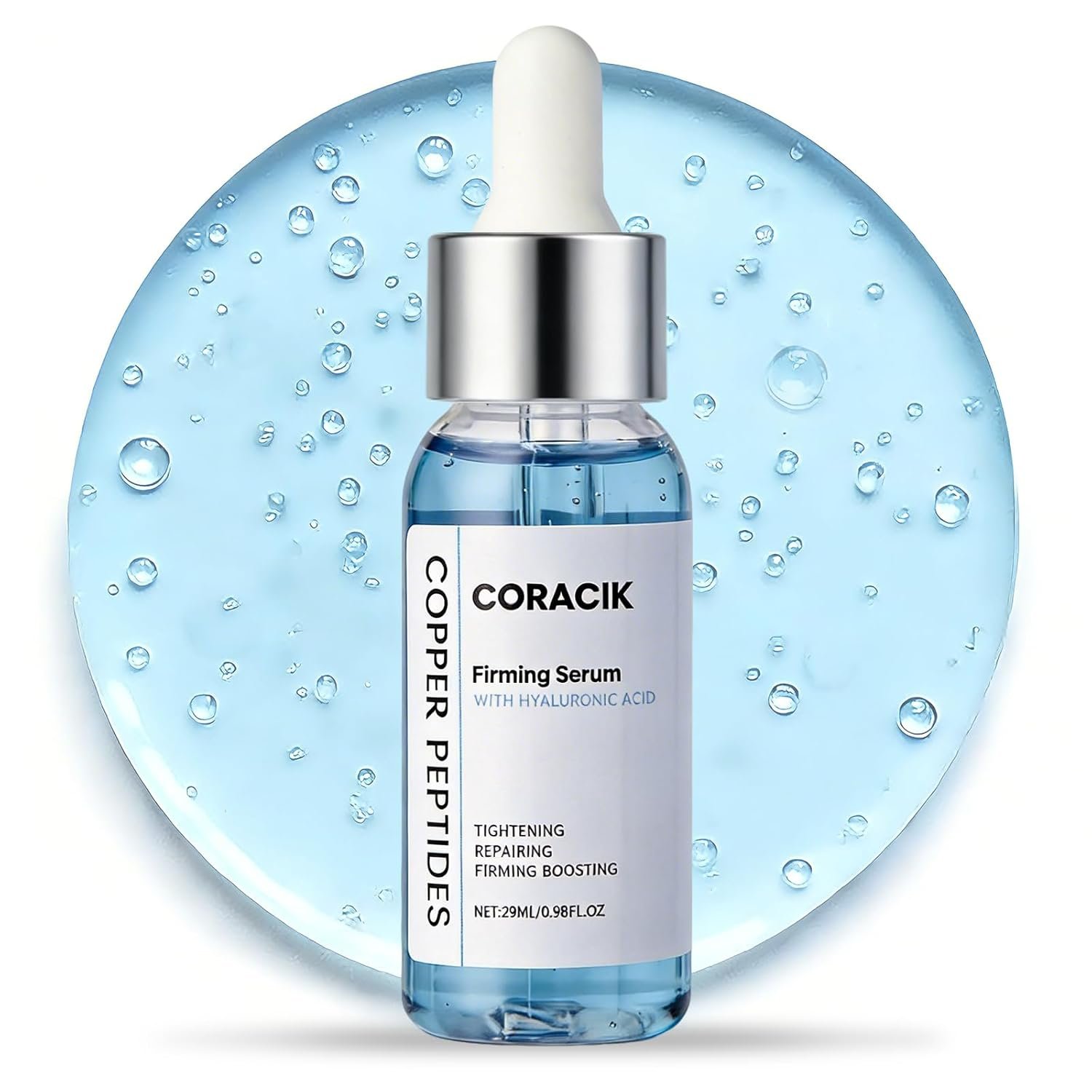 CORACIK GHK-Cu Copper Peptides Serum for Face – Niacinamide with Collagen & Hyaluronic Acid – Anti-Aging, Anti-Wrinkle & Firming Facial Serum – 29mL/0.98 Fl Oz