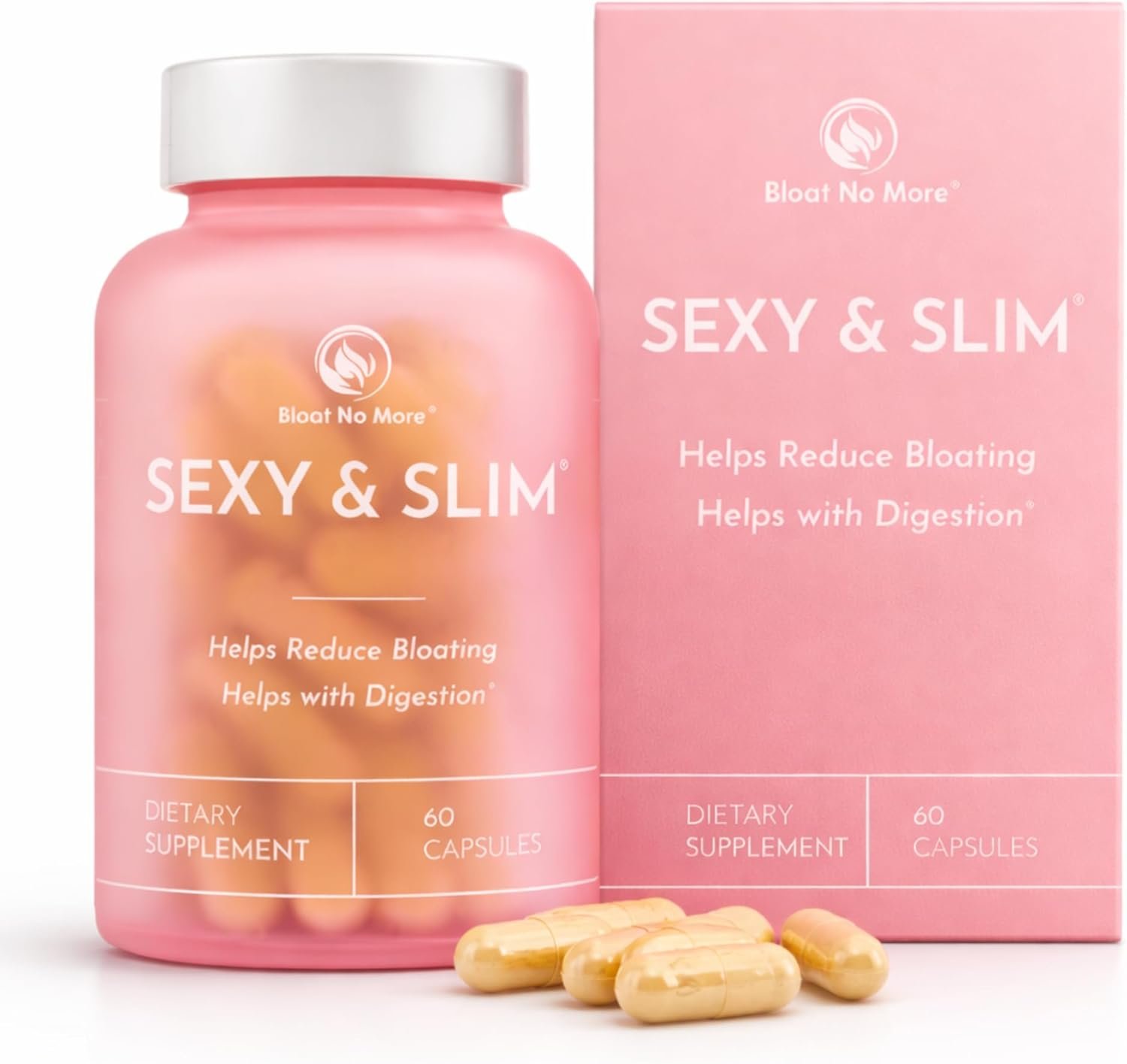 Bloat No More Digestive Enzymes – Sexy and Slim Bloating Relief for Women, Helps Debloating and Gas Relief & Promotes Digestion with Fenugreek & Dandelion – 60 Count