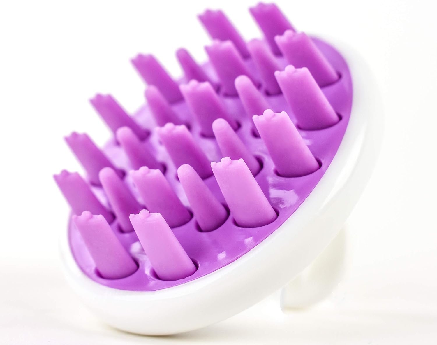 Zyllion Scalp Massager Dandruff Brush – For Exfoliating Treatment, Shampoo Scrubbing, and Hair Growth (Purple)