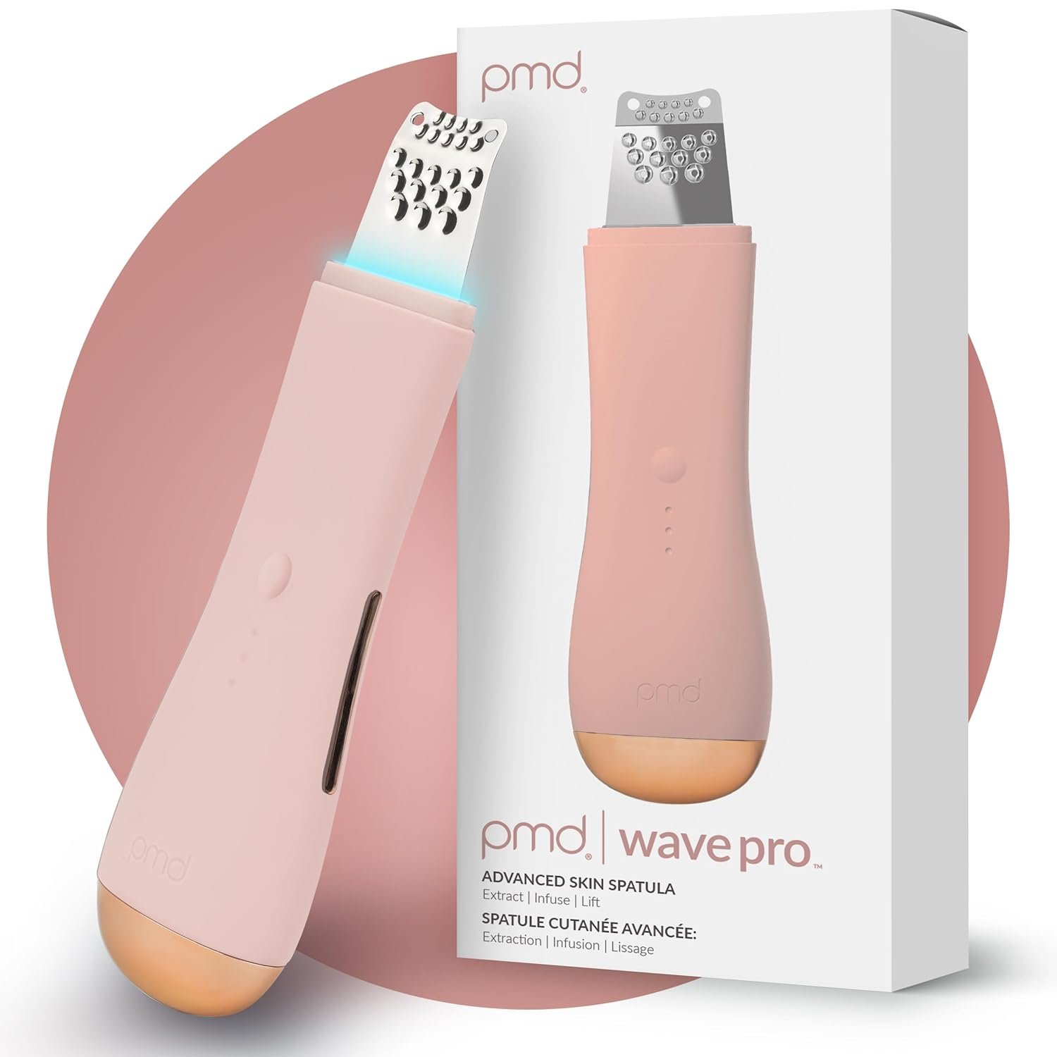 PMD Wave Pro – Professional-Grade Advanced Skin Spatula – Extract, Infuse, & Lift – SonicGlow Vibration and E-Wave Technology – Clear Pores, Blackheads, & Whiteheads