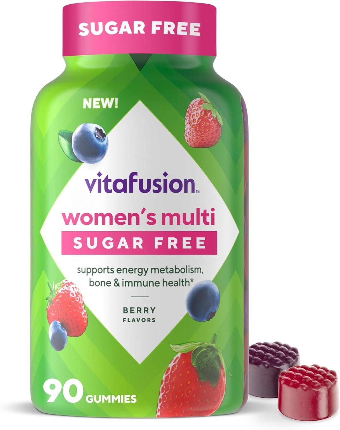 Vitafusion Women’s Sugar Free Daily Multivitamin Supplement, Keto Diet Friendly Adult Gummy Vitamin for Energy, Bone & Immune Support*, 90 Count