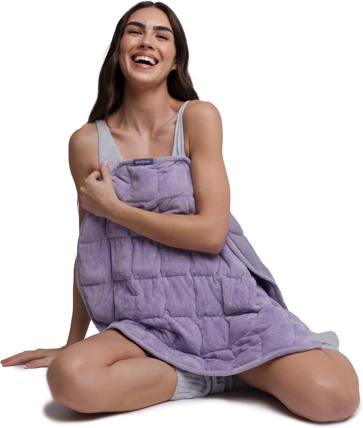 nodpod Body 6.5lb Patented Compact Weighted Blanket I Perfect for Relaxation, Sleeping & Travel l I Glass Bead Filled, Machine Washable (29″ x 24″) – Wisteria
