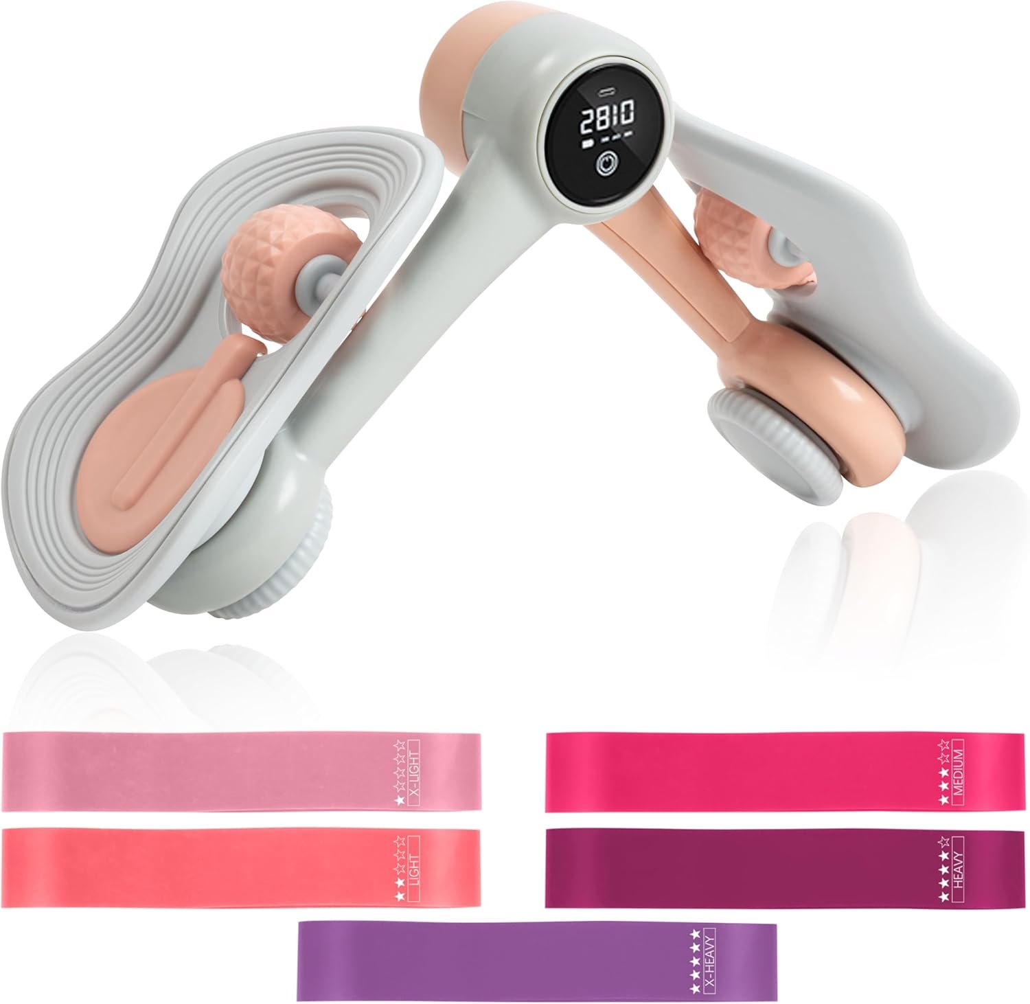 Pelvic Floor Exercise Device with 5 Resistance Bands – Inner Thigh Exerciser Portable Kegel System Strengthening Equipment for Women Men, Hip & Leg Master Trainer for Home Fitness