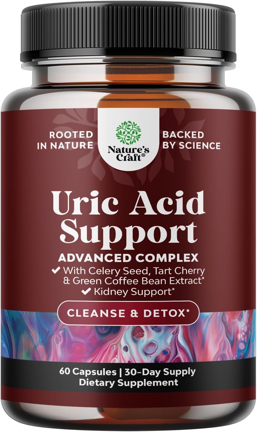 Green Coffee Bean Extract for Uric Acid Cleanse & Detox – Green Coffee Beans with Turmeric, Tart Cherry & Celery Seed for Adults – Uric Acid Flush for Antioxidant Support – Kidney Cleanser – 60 Ct