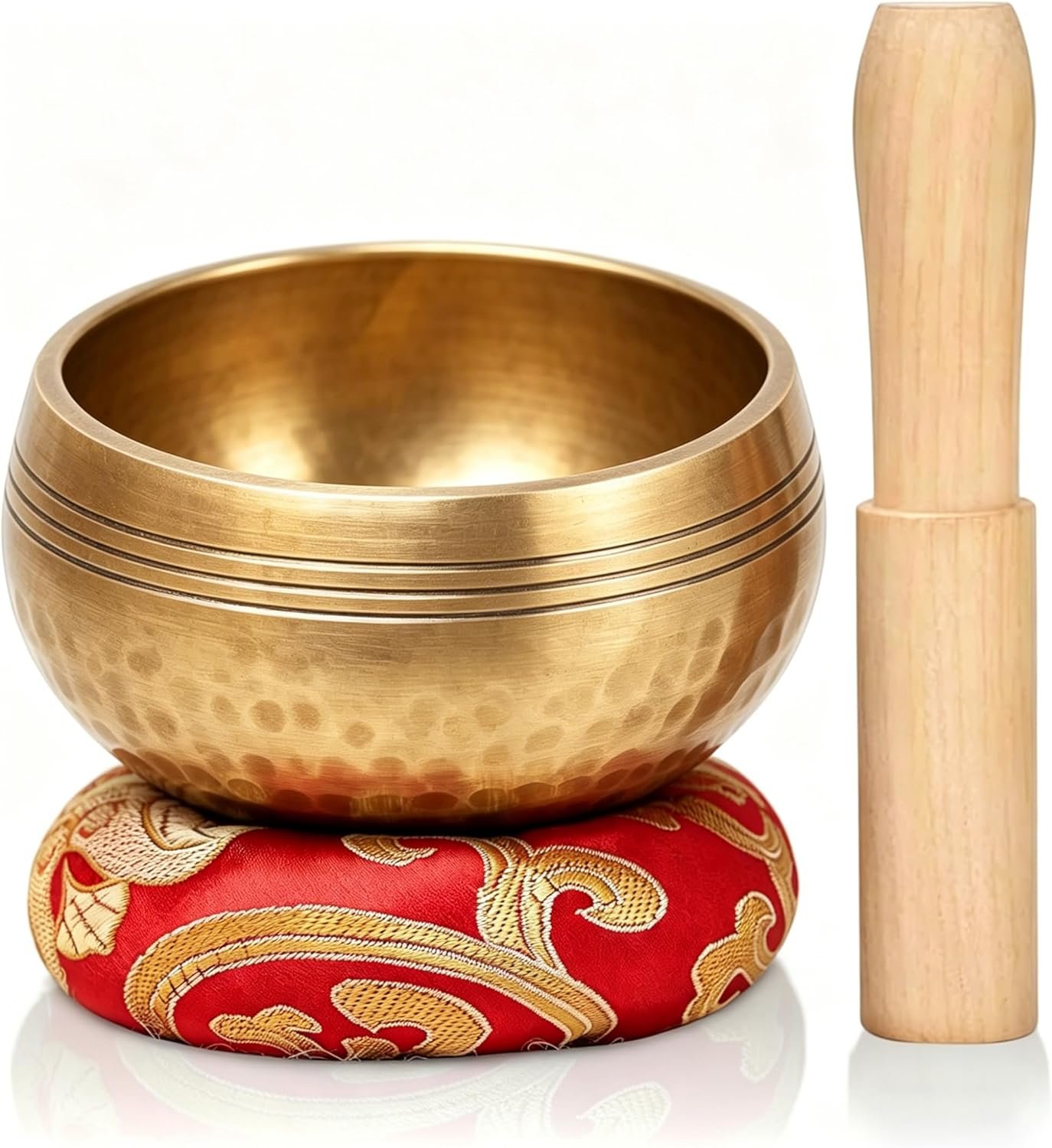LeSage Tibetan Singing Bowl Set for Meditation,3.5 Inch Portable Handcrafted Metal Bowl with Silk Cushion,Leather Mallet & Storage Bag,Ideal for Yoga, Reiki, Sound Healing,Stress Relief