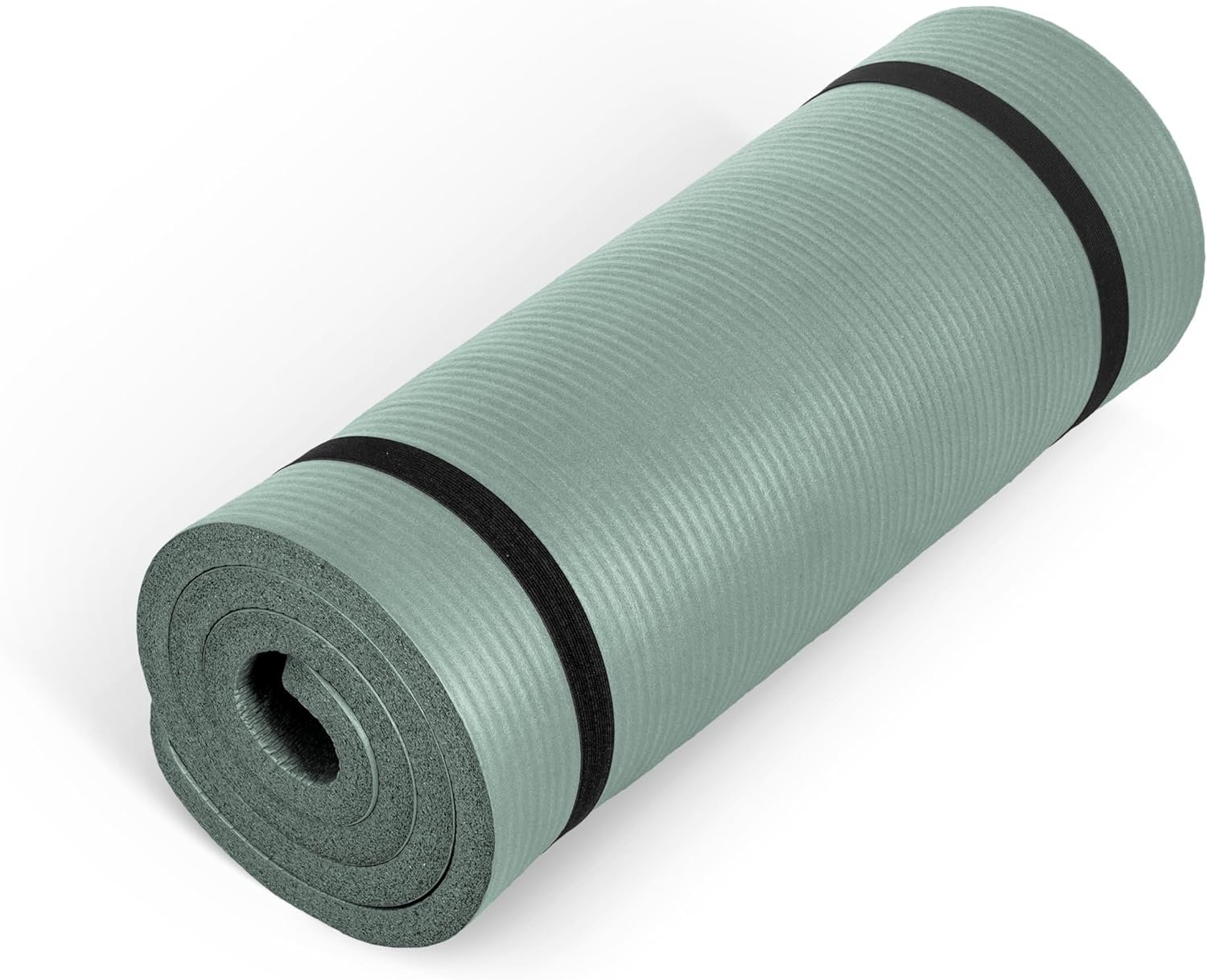CAP Barbell 1-Inch High Density Exercise Yoga Mat with Strap | Multiple Colors