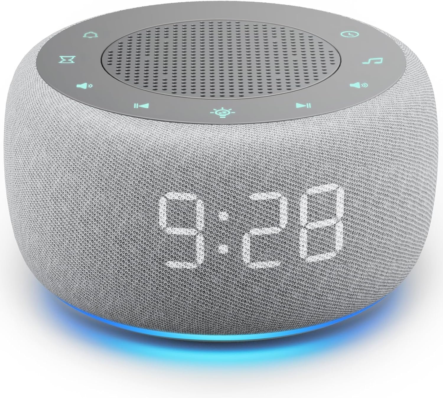 Buffbee Alarm Clock with Sound Machine for Bedrooms – 2-in-1 White Noise Machine for Sleep, Gentle Wake-Up with Soft Alarm Sounds, Ambient Night Light, Plug-in, Sleep Better, Wake Gently