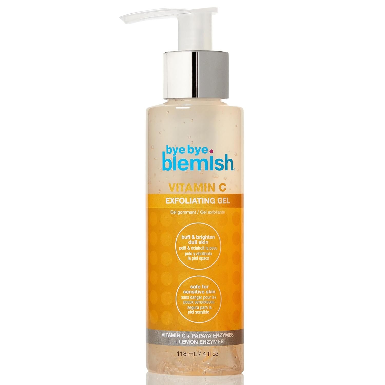 Bye Bye Blemish Vitamin C Exfoliating Gel – Gentle Scrub Gel Exfoliator for Face with Papaya & Lemon Enzymes, Brightening Dead Skin Remover, 4 oz