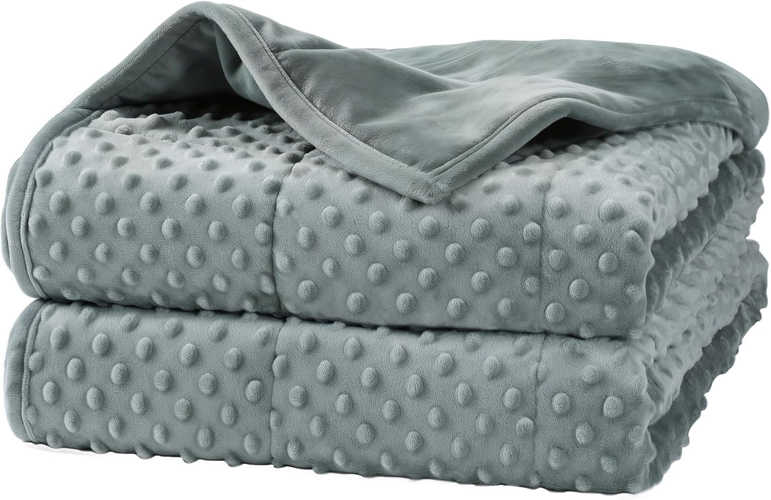 Alomidds Weighted Blanket for Adults & Hot Sleepers – 15lbs Queen Size 60″x80″ Cooling Minky Blanket for Better Sleep & Relaxation – Reversible Breathable Heavy Blanket with Glass Beads, Grey