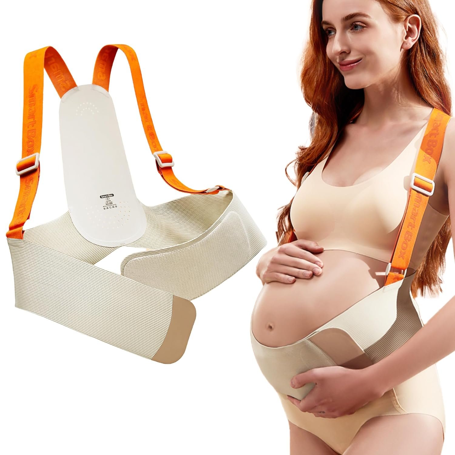 Upgraded Pregnancy Belly Band, Maternity Belly Bands for Pregnant Women with Adjustable Back Brace Straps, Breathable Maternity Pregnancy Belt for Back, Waist, Pelvic Support (M)